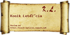 Kosik Letícia névjegykártya